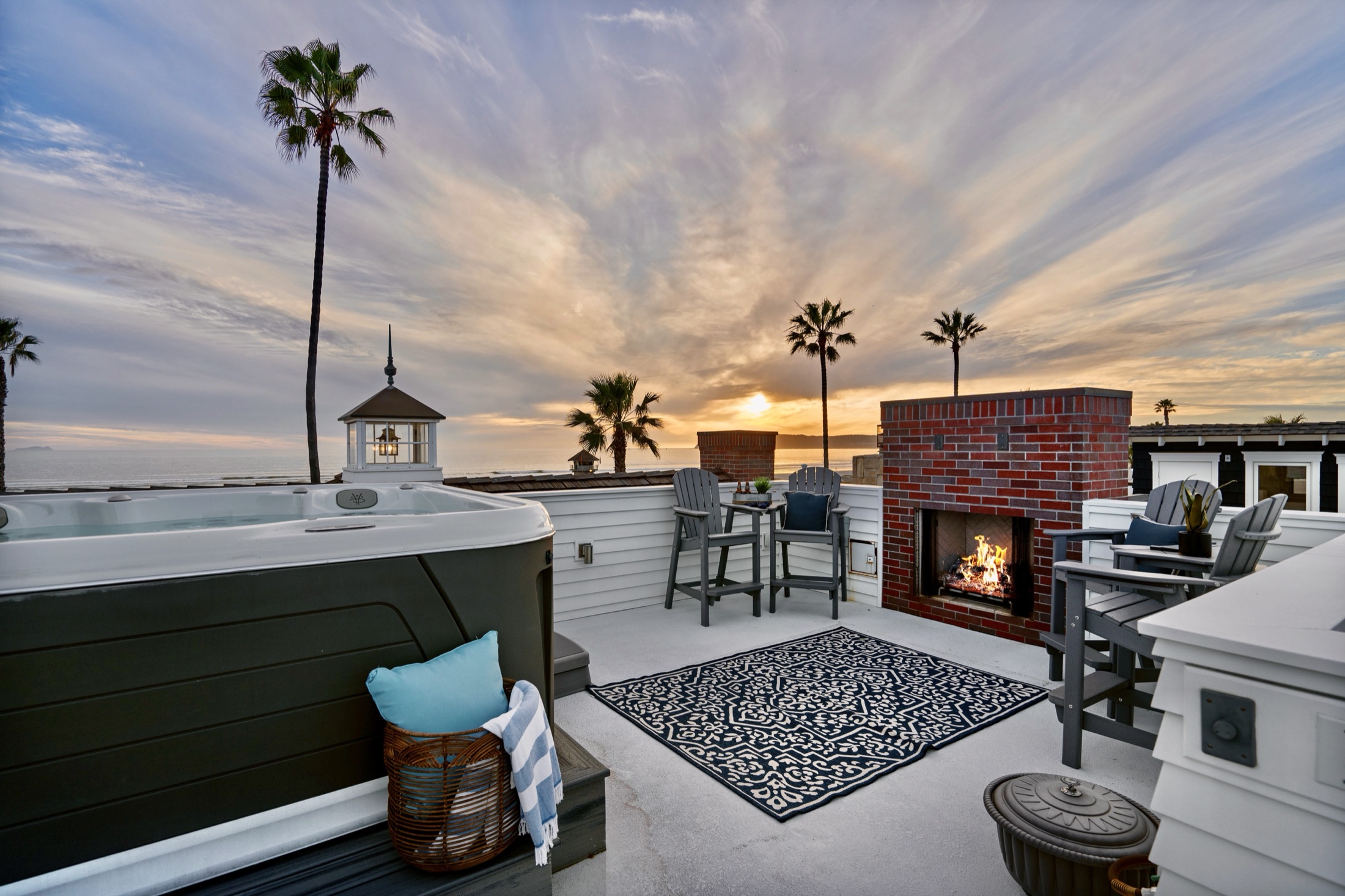Luxury property filmed at twilight